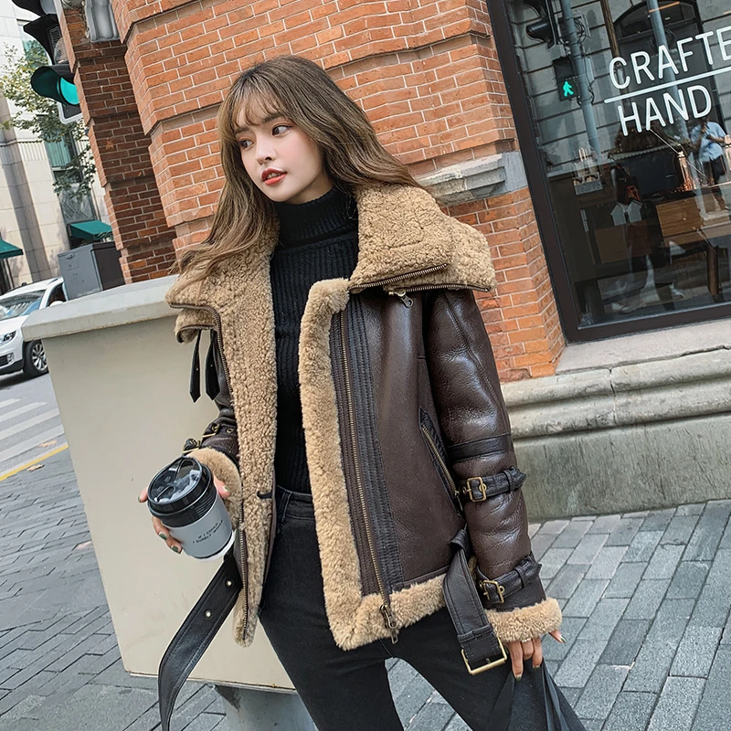 ZURICHOUSE Genuine Leather Winter Jacket Women