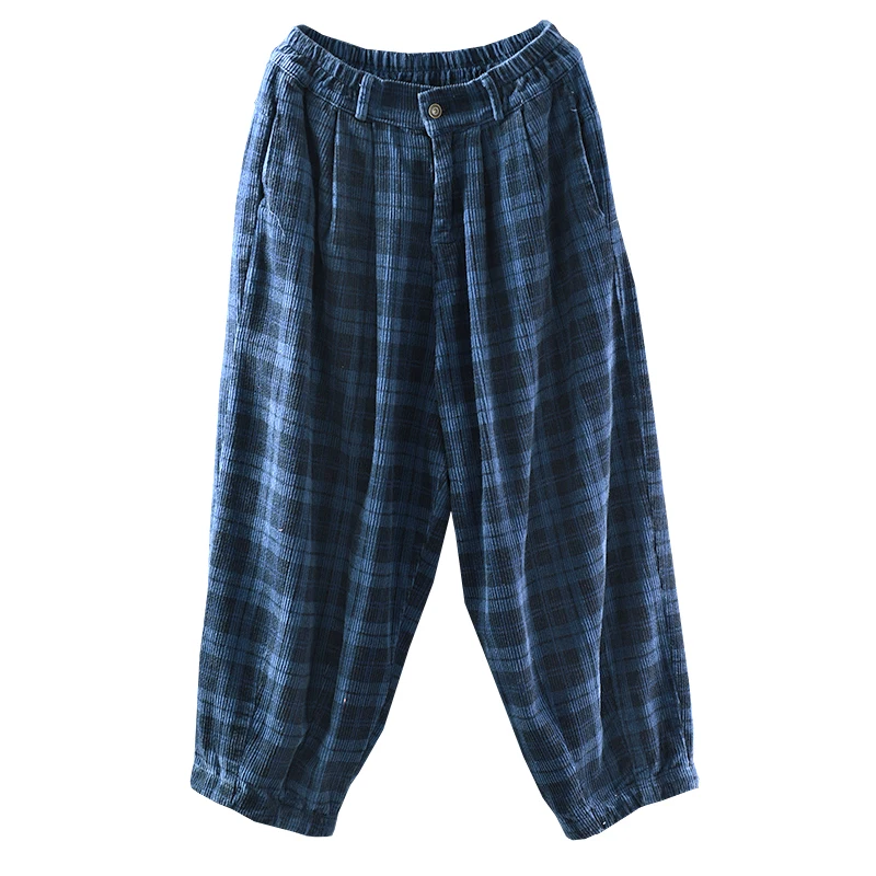 Женские брюки на осень и зиму свободные вельветовые большого размера новинка 2019