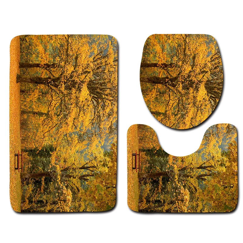 Zeegle коврик для ванной комплект нескользящий коврик для ванной комнаты моющийся коврик для туалета фланелевый мягкий коврик для ног впитывающий 3 шт. набор для туалета - Цвет: s005