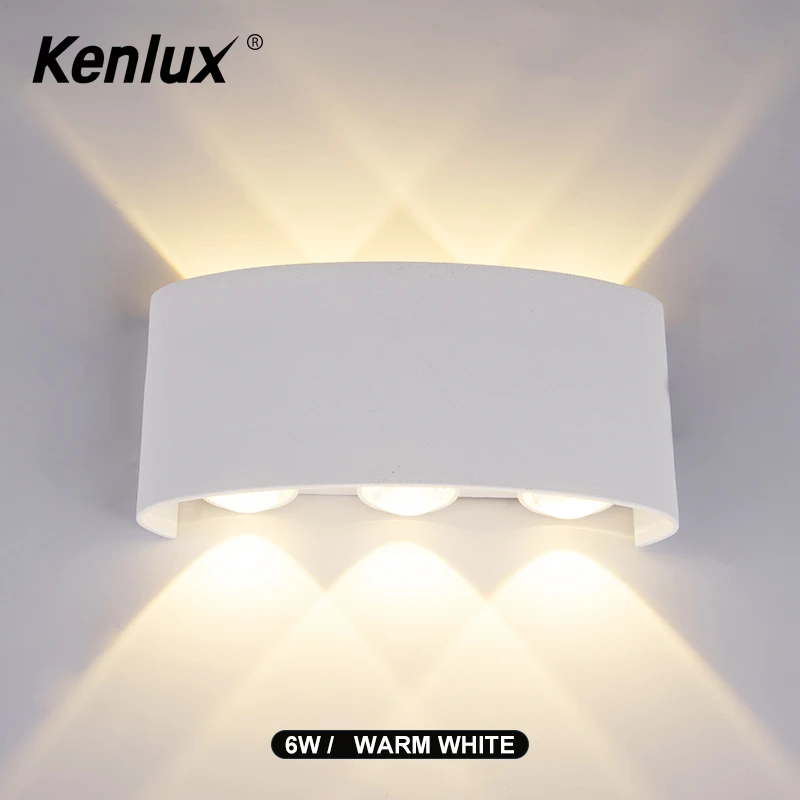 6W Warm White Нордический настенный светильник светодиодный алюминиевый открытый Крытый Ip65 вверх вниз современный светодиодный настенный светильник для дома лестница и спальня прикроватный светильник для ванной комнаты - Цвет абажура: 6W Warm White