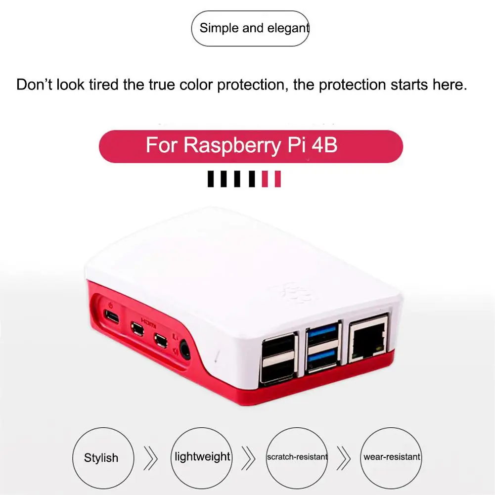 Экологичный ABS корпус красный и белый Внешний чехол для Raspberry Pi 4