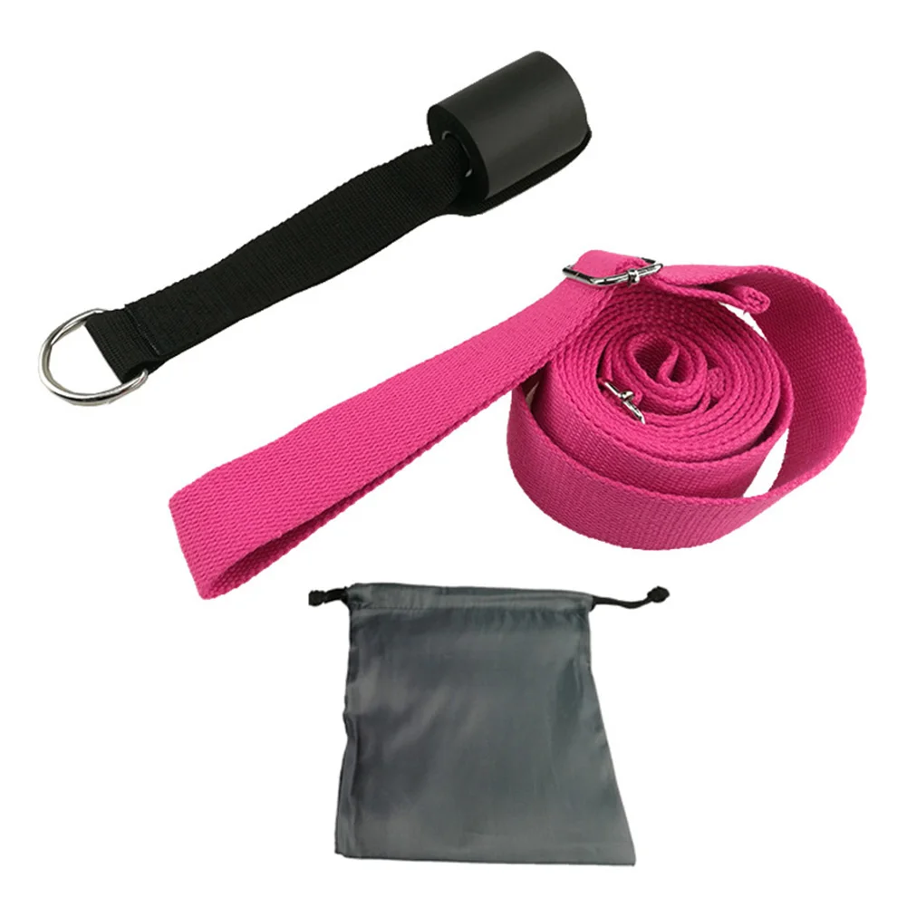 Rose red Ремень для йоги растягивающиеся полосы с d-образной пряжкой для ежедневного растяжения фитнес ZJ55 - Цвет: Rose red