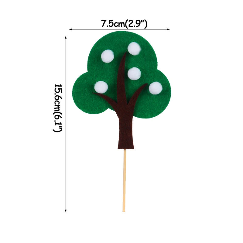 Джунгли верхушка для торта фетровые флаги для детей, день рождения, вечеринки, украшения детский душ, сафари, животные, растение, дерево, Декор - Цвет: 1pc tree I