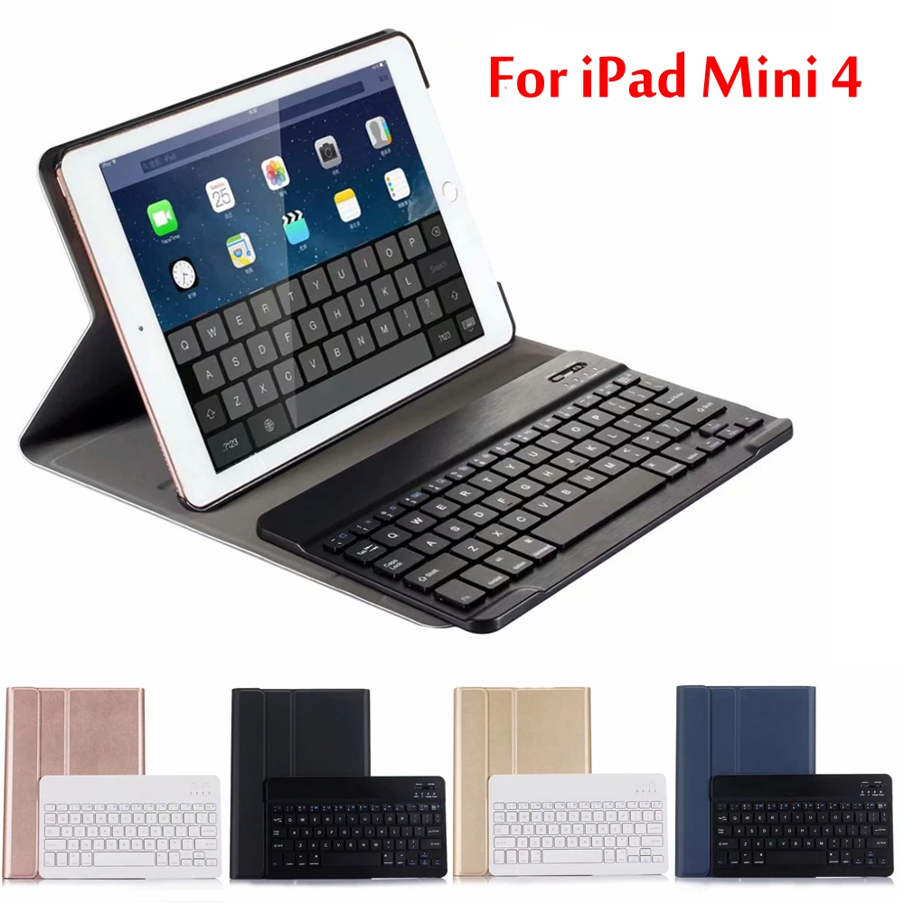 

Case For iPad Mini4 Ultra thin Detachable Wireless Bluetooth Keyboard Case cover For iPad Mini 4 + Gift