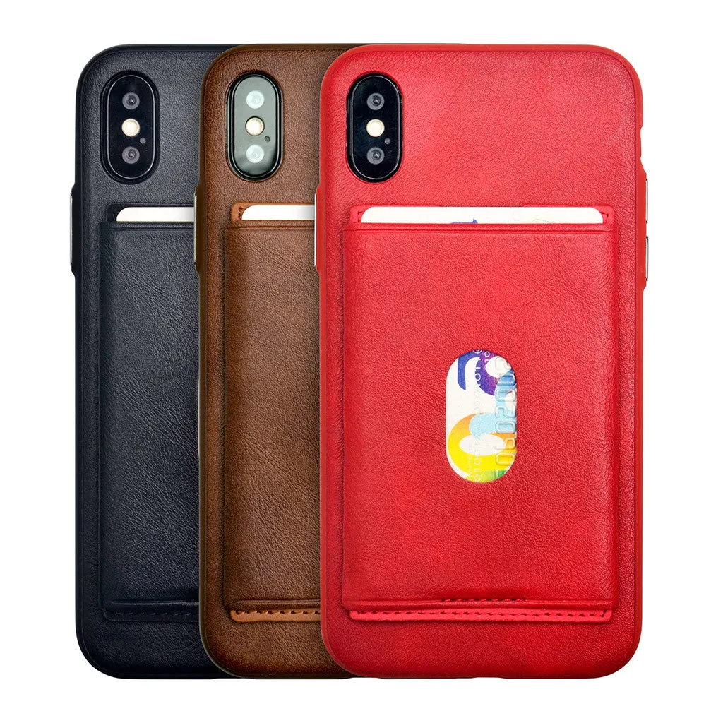 Ouhaobin Phone Leather Cases For IPhoneX/XS 5.8Inch Wallet Back Case Hand craft Card Slot | Мобильные телефоны и