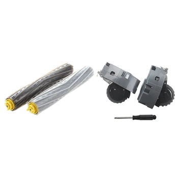 

1 Set Bristle Brush Replacement Vacuum Part & 1 Set Left & Right Wheel Module for Irobot Roomba 880 870 871