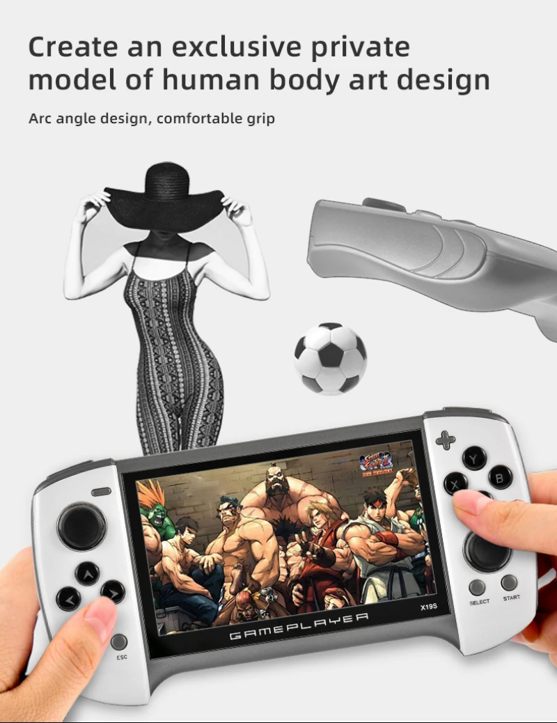 5.1 Inch Handheld Portable Game Console X19s Dual Joystick 8GB Preloaded 1000 Games Support TV Out Video Game Camera Machine
