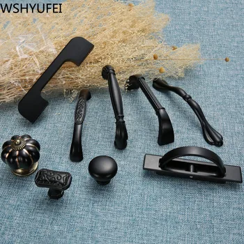 Zinc Alloy Cabinet Handles black Solid Drawer Knobs Kitchen Cupboard Door Pulls Furniture Handle Cabinet Hardware