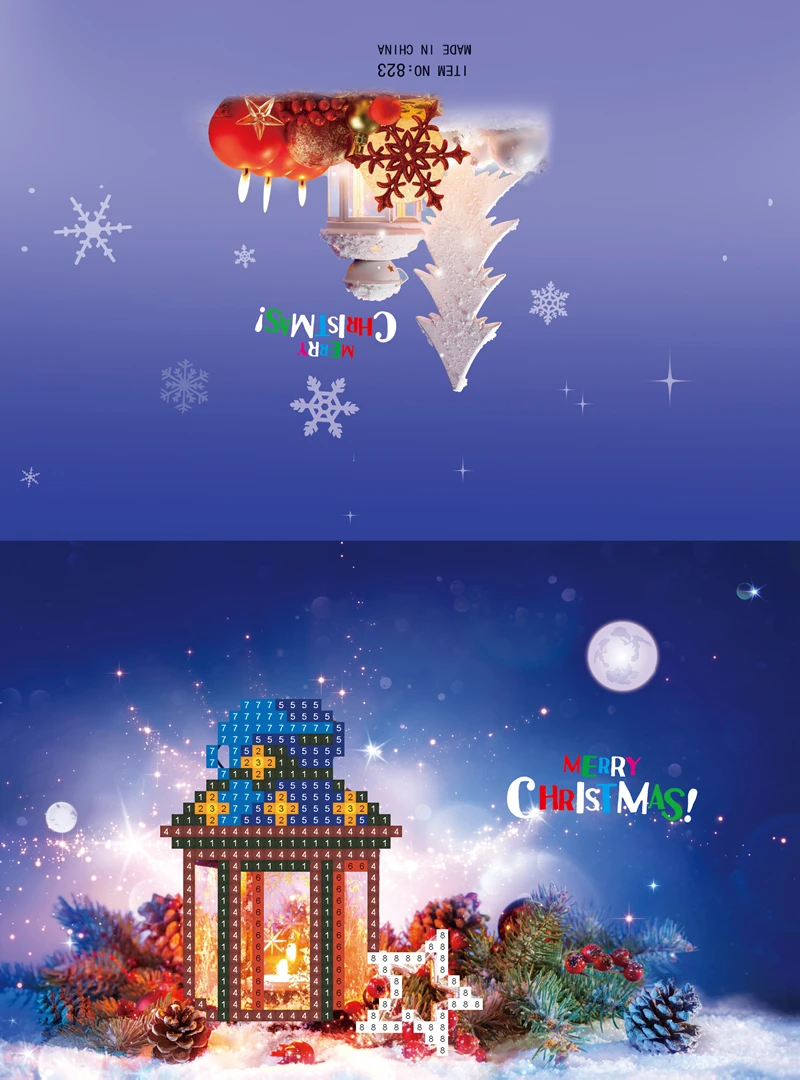 Рождественская алмазная живопись поздравительная открытка креативные алмазные рождественские поздравительные открытки Рождественские украшения для дома рождественские вечерние подарки - Цвет: S0003