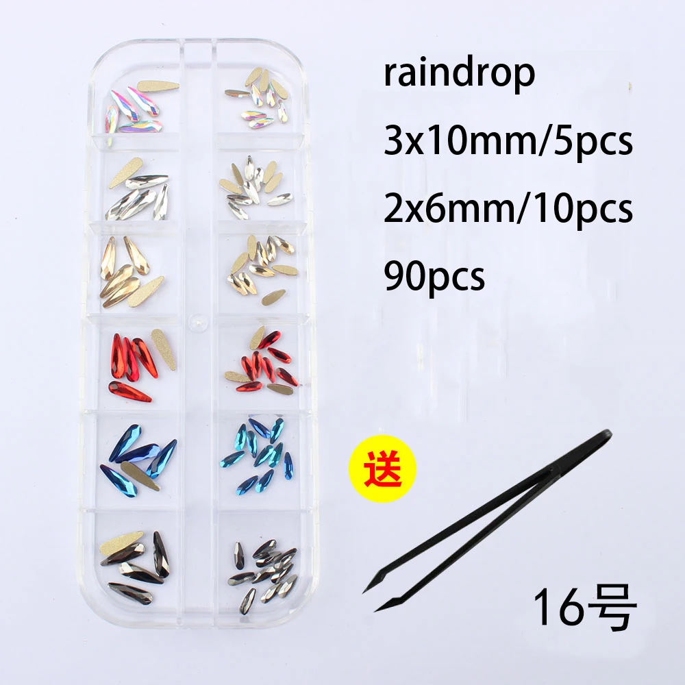 New listing 12 mesh nail art rhinestone mixed shape fancy stained glass crystal 3D nail decoration free shipping