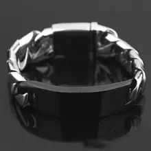 Модные ювелирные изделия панк браслет байкера из нержавеющей стали серебряные черные весы Снаряженная кубинская цепь мужской тяжелый браслет 21,5 см