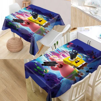 

New Arrival Custom Spongebob Cartoon Tablecloth Square /Rectangular Tablecloth For Wedding Table Cloth TV Covers Tea Tablecloth