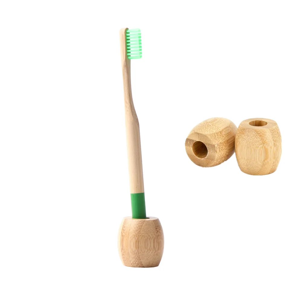 

Eco Bamboo Toothbrush Holder Stand Wooden Toothbrush Bathroom Stands Natural Vegan Toothbrush Accessories Tools