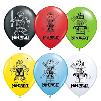

12pcs/bag 12inch Ninjago Balloon Ninja latex ballons Happy Birthday baby shower Party Decoration Boy Kids toy Festival gift
