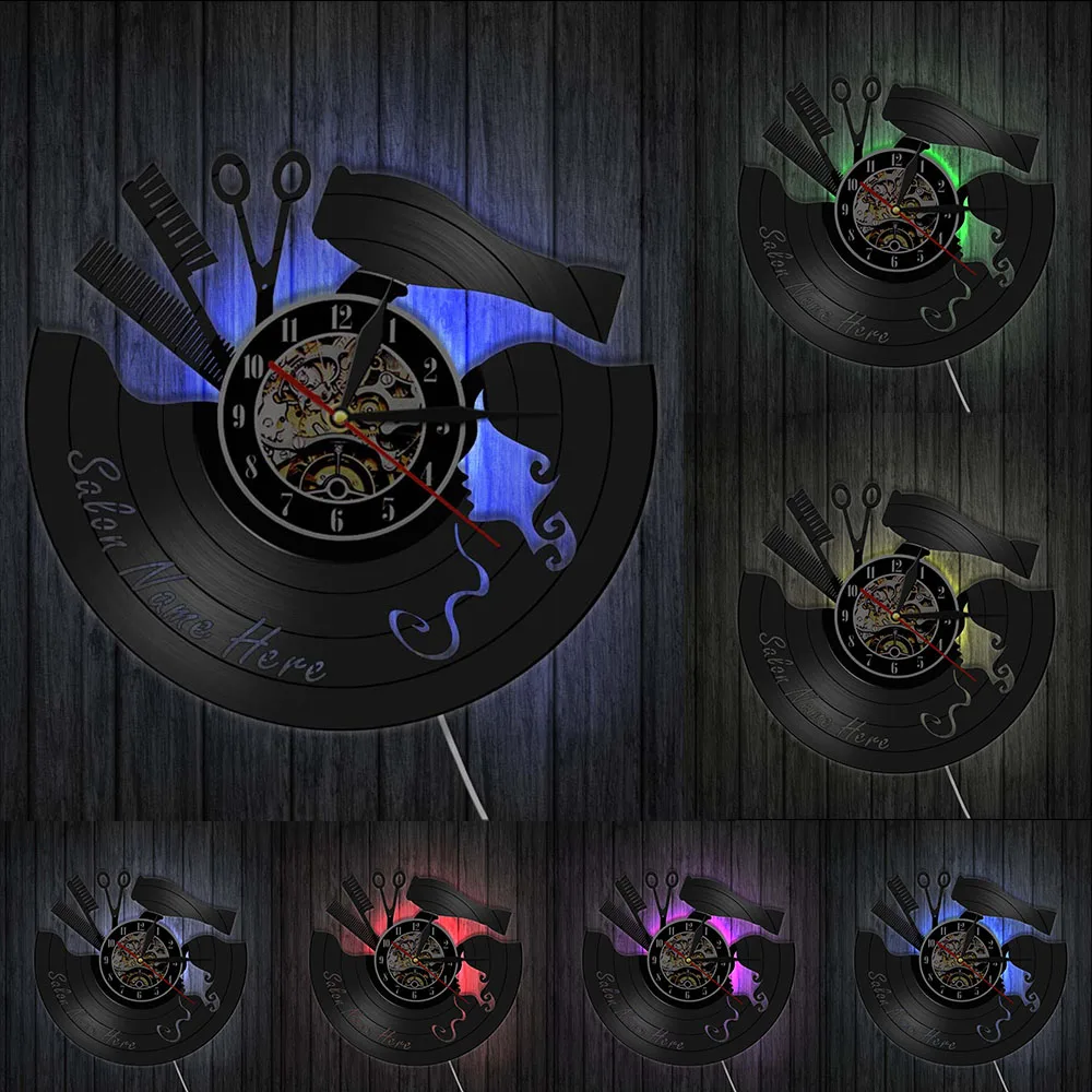 Винтажные настенные часы с виниловой пластиной для парикмахерской|wall clock|record wall