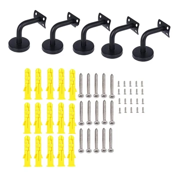 

HOT Sturdy Handrail Bracket, Solid Banister Rail Bracket, Stair Handrail-5PCS-Curved Joint