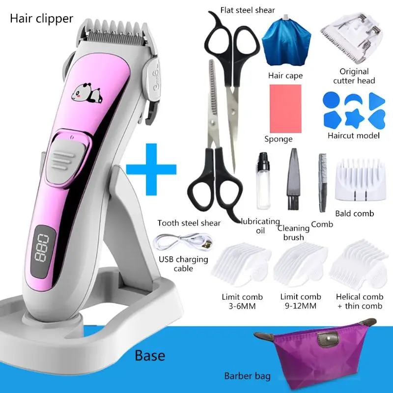  Baby Kids Home Hair Clipper Set Infant Children Head Razor Rechargeable Mute Trimmer Tools 19QE