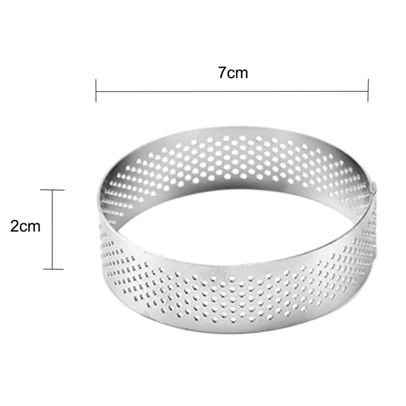 Новая форма для торта круглый перфорированный дышащий французский мусс торт кольцо Инструменты для выпечки - Цвет: B 7CM