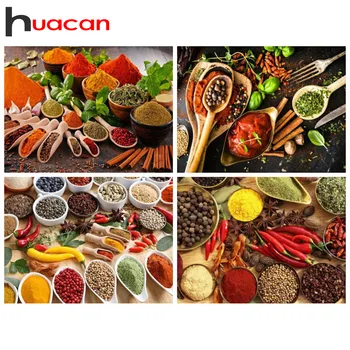 

Huacan Diamond Painting 5d Seasoning Home Decoration Diamond Art Mosaic Cross Stitch Scenery Handmade Gift