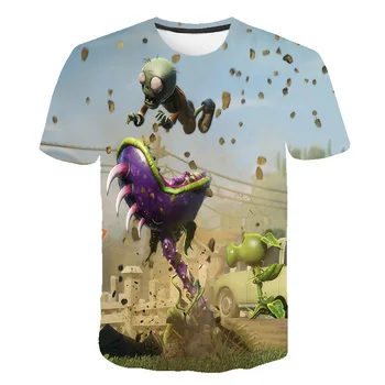 

Children boys T-shirt plants vs zombies printed short sleeve baby girls T-shirt summer children T-shirt O-neck T-shirt top boys