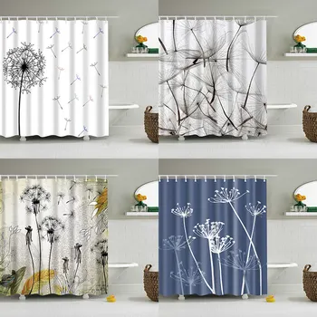 

Dandelion Shower Curtain 3D Print Bathroom Waterproof Polyester Bath Curtain Octopus Washable Bath Decor Curtains With 12 Hooks