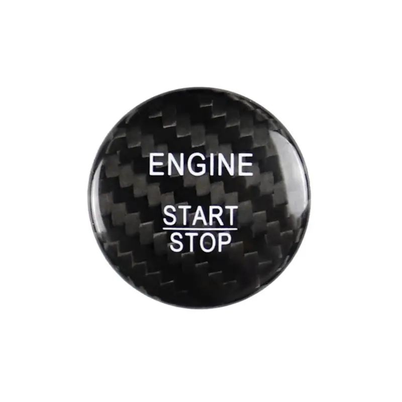 bk Углеродное волокно автомобильный двигатель кнопка запуска и остановки крышка без ключа Go стикеры зажигания - Название цвета: bk