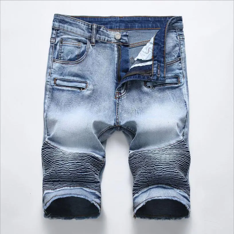 Moto Biker Denim Jean Celana Pendek 