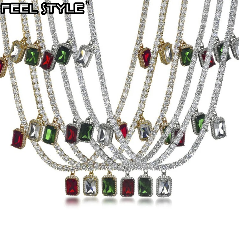 

Hip Hop Adjustable Iced Out 32cm+15cm Tennis Chain with Butterfly Pendant 4mm CZ Cubic Zirconia Choker Necklace For Men Jewelry