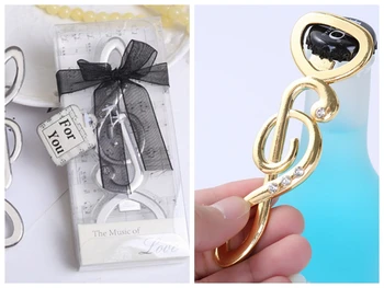 

(10 Pieces/lot) Newest Bridal shower Decoration gifts Musical Note Bottle Opener Wedding Favors For Music theme Party Favor Gift