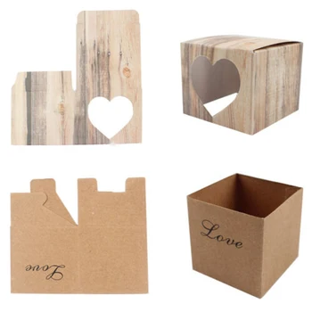 

Paperboard Candy Box Wedding Favors Hemp Rope Case Container Organizer Packaging Boxes Party Decor