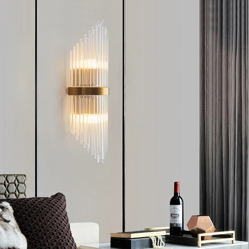 

Modern LED Crystal Wall Light Nordic Gold Wall Lamp for Bedroom Living Dining Room Corridor Home Decor Indoor Lighting Fixture