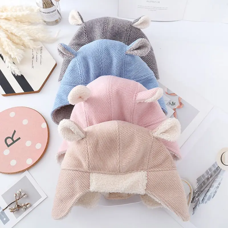 

Cute Rabbit Ears Infant Baby Hat Children Earmuffs Autumn Winter Warm Trend Hats