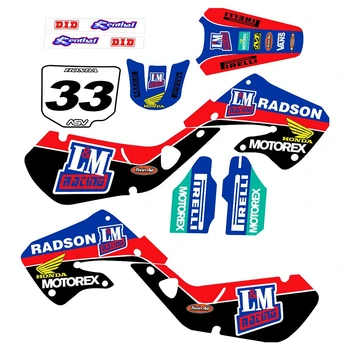 

New Full Graphics Decals Stickers Custom Number Name 3M Matte Stickers Waterproof For HONDA CR125-CR250 1997-1999