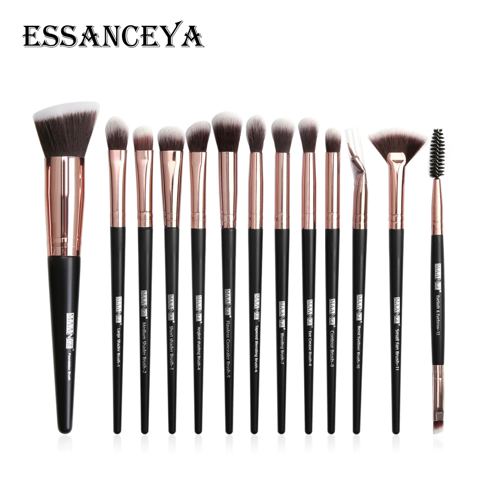 ESSANCEYA 1/12/13 шт. кисти для макияжа Инструменты Румяна Пудра кисть для растушевки теней для век ресниц кисти для макияжа Набор косметики Наборы - Handle Color: 13pcs