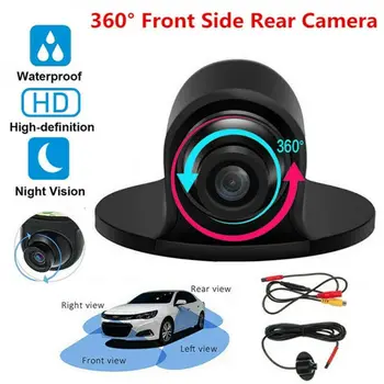 

1Pc New Universal High Quality 360° Car Rear Front Side View Backup Reversing Camera HD CCD CMOS Night Vision Black Color