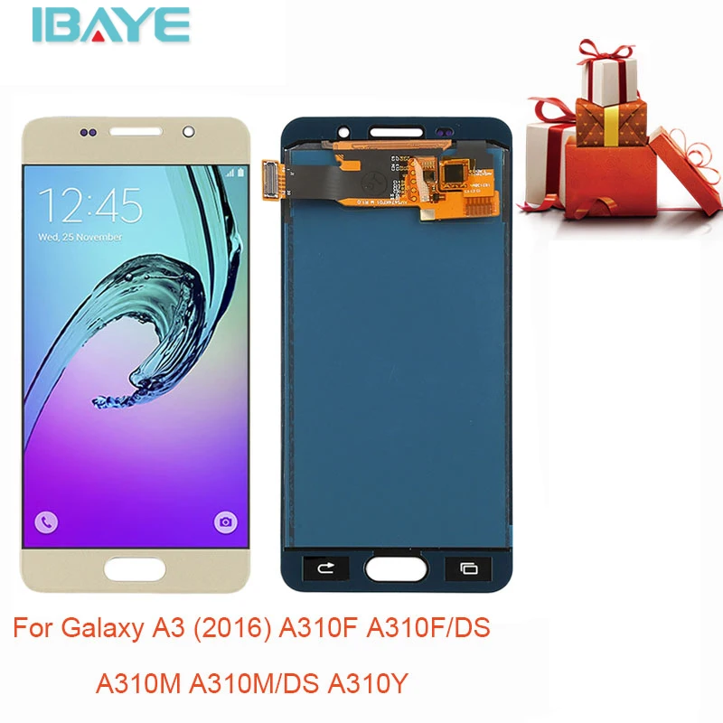 

LCD For Samsung Galaxy A3 2016 A310 A310F SM-A310F LCD Display OLED Touch Screen Digitizer Assembly Adjust Bright