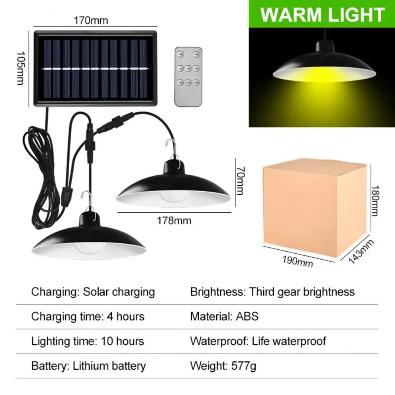 Double Head Solar Pendant Light IP65 Waterproof Outdoor Solar Lamp With Cable Warm White/White Lighting For Garden Yard Patio solar ground lights