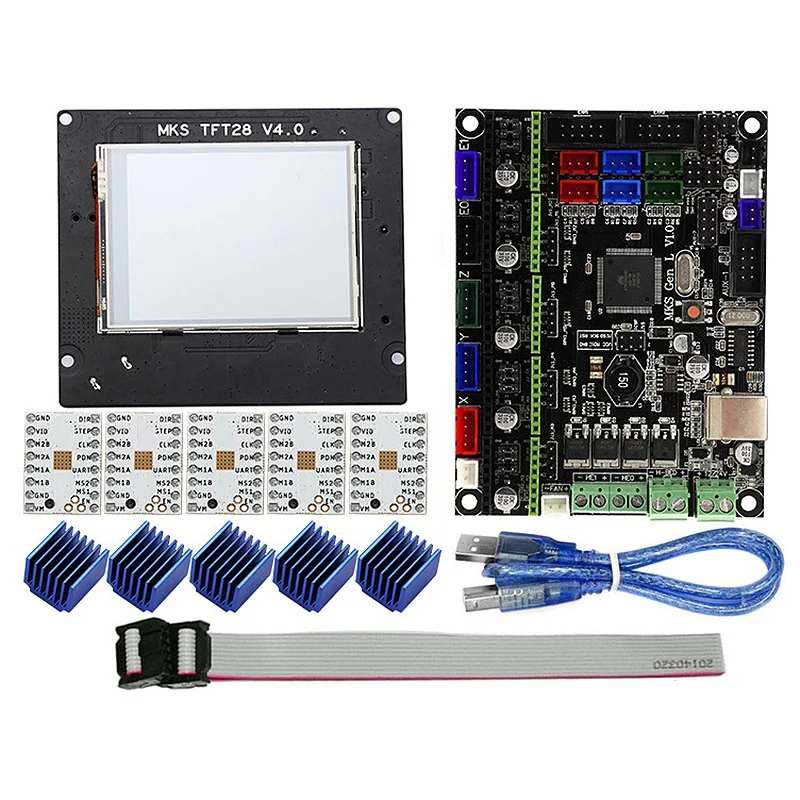 Мини панель MKS GEN L + TMC2208 TFT28 2 8 дюйма цветная Sn Школьный набор для 3d печати