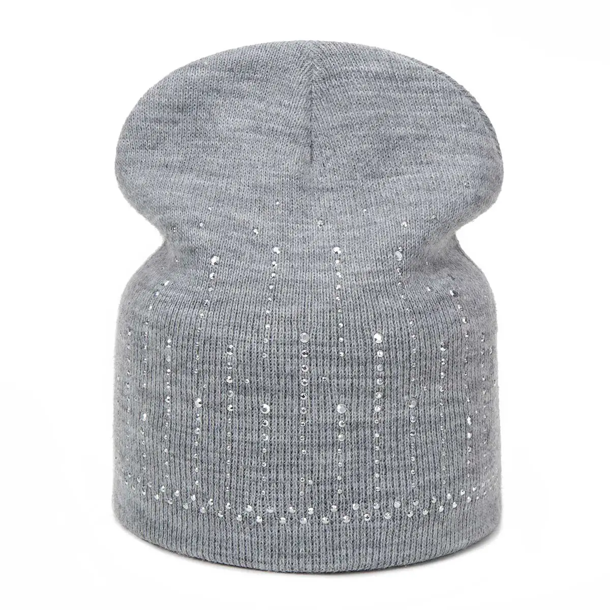 

Fashion Women Winter Beanies Hat Knitted Skullies Female Solid Color Shiny Diamond Beanies Hat Warm Soft Hats Hot Sale
