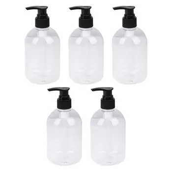 

5 Pcs 350ml Useful Shower Gel Bottles Containers Toiletry Bottles Refillable Shampoo Container Liquid Bottle for Home Bathroom (