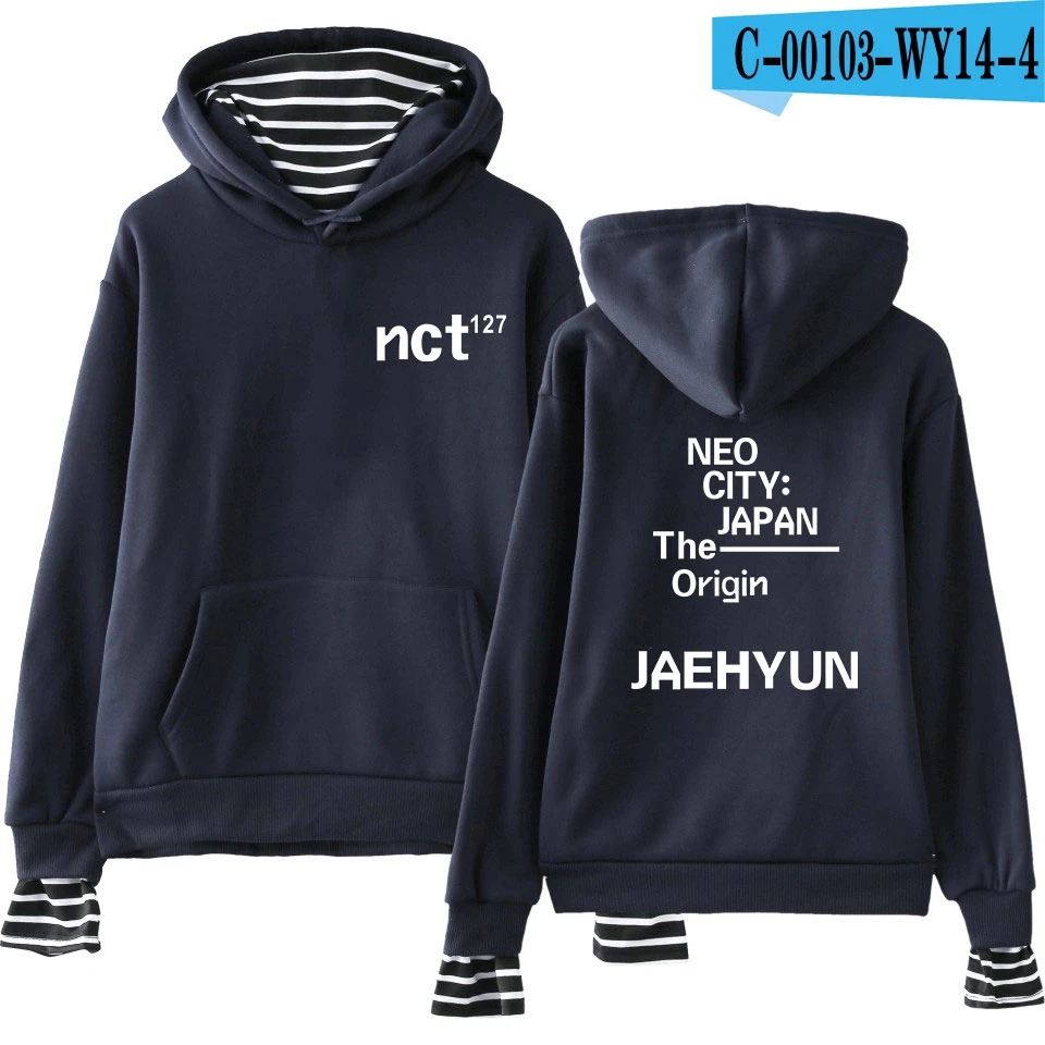 NCT 127 Поддельные Двух частей толстовка модные повседневные женские толстовки с капюшоном; сезон осень-зима эксклюзивная одежда в стиле хип-хоп - Цвет: 14