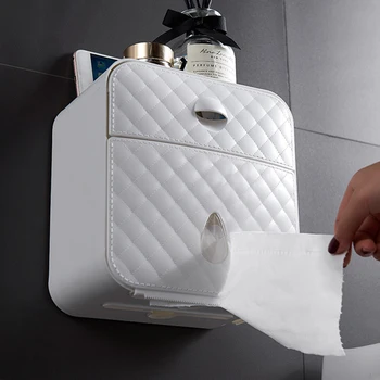 

1 Pcs 12.5*20.5*21.5cm Toilet Paper Holder Tissue Box Wall-mounted Home Bathroom Sundries Storage Box