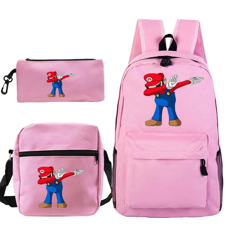 Mochila 3 шт./компл. Super Mario Dab рюкзак через плечо сумки Карандаш Чехол школьные рюкзаки для девочек-подростков; для мальчиков и девочек, рюкзак для путешествий с отделением для лэптопа, рюкзак