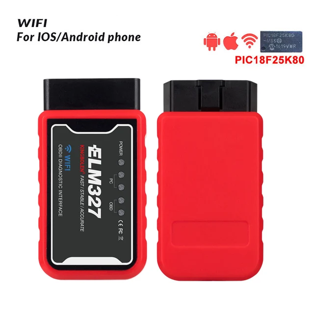 Мини ELM327 WiFi/Bluetooth V1.5 PIC18F25K80 чип OBDII диагностический инструмент IPhone/Android/PC ELM 327 V 1,5 автоматический сканер считыватель кода - Цвет: ELM327 wifi