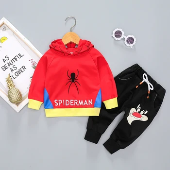 

Toddler Boys Clothing Sets Spring Autumn Kids Eye Patch Hooded +Pants 2pcs Children Sport Suits Baby Spiderman Infant Tracksuits