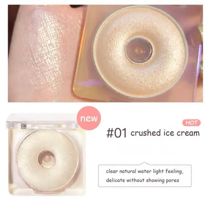 Judydoll Highlighter Powder "Ring Light" Monochrome Highlight 3d Diamond Shine Longlasting Waterproof Easy to Wear Face Makeup