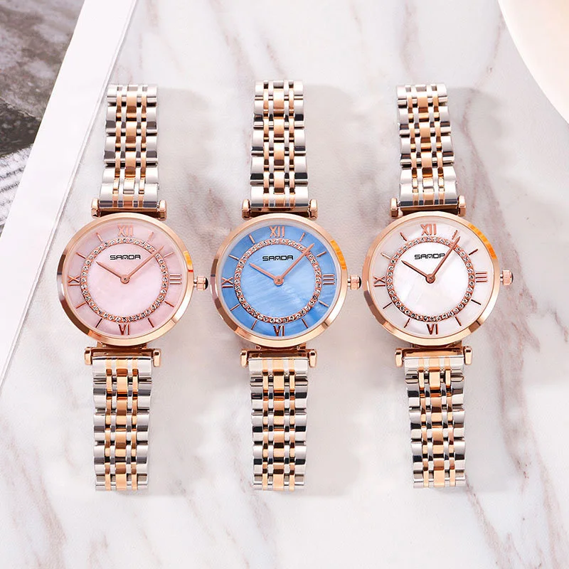

TurnFinger Women's Quartz Watch Fashion Trend Simple And Exquisite Starry Sky Diamond Roman Scale Elegant Luxury Hot Sale 2020