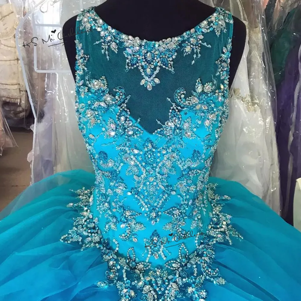Vestidos de 15 Anos Luxury Blue Quinceanera Dresses Ball Gown Prom Dresses Debutante Gowns Sweep Train Sweet 16 Dress