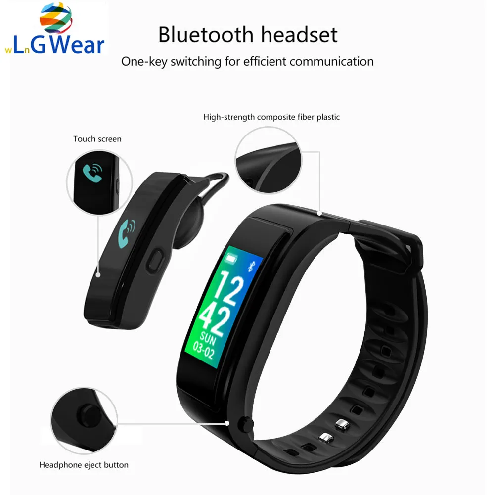 

New Smart Bracelet 2 in1 Talkband Wireless Bluetooth headset Headphone Smart Watch Pedometer Fitness tracker sport Wristband