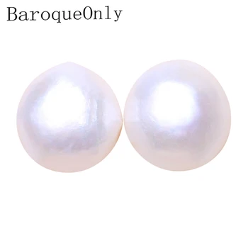 

AAAA freshwater natural pearl Steamed bun shaped baroque pearl beads white bright color for diy stud earring jewelry 14-16mm BPE